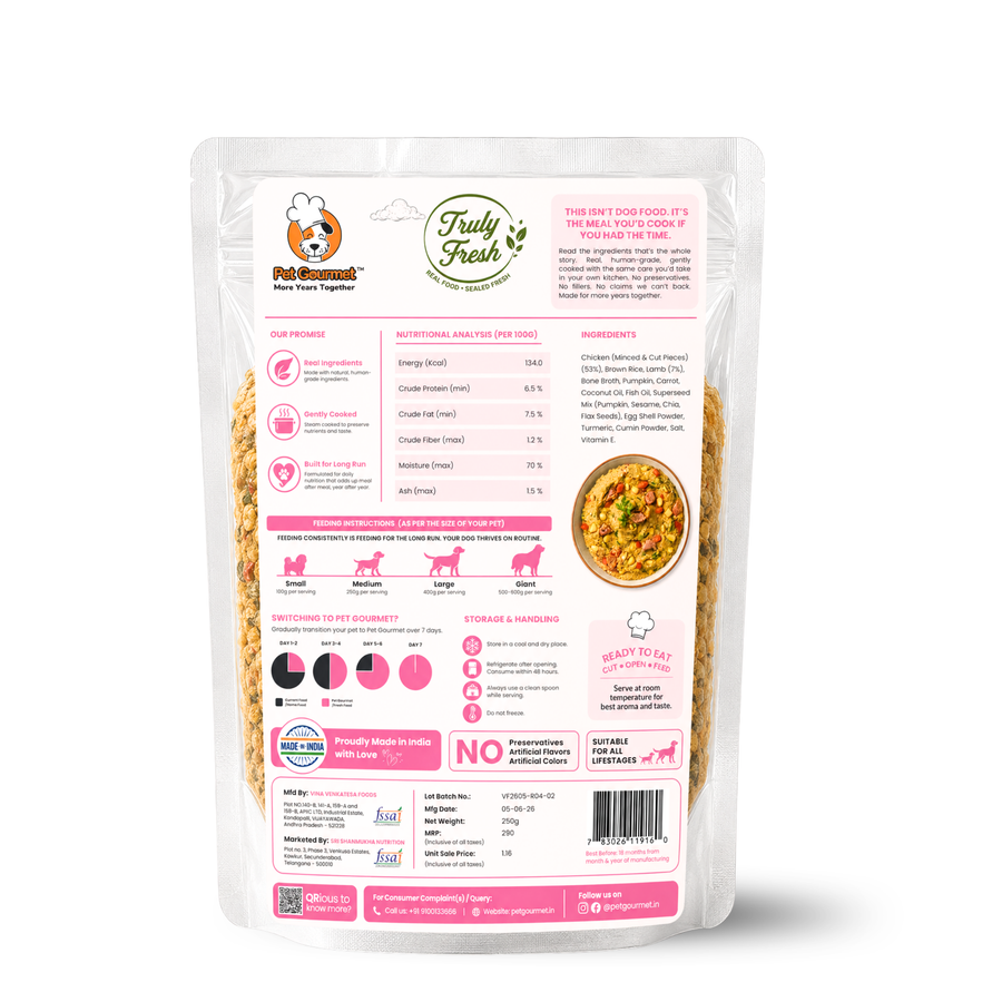 Chicken & Lamb — 250g · Medium Dogs