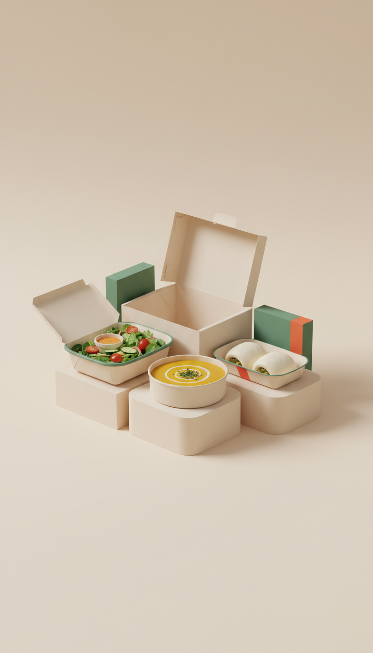 Insulated Cream-Colored Delivery Box with Branding