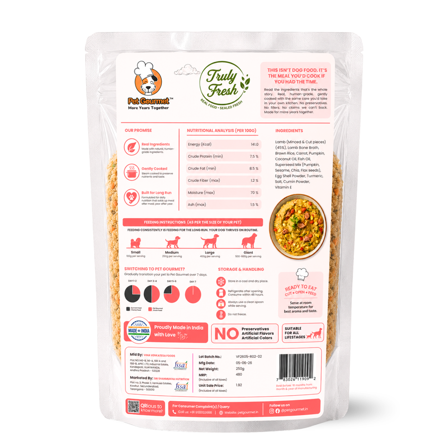 Lamb & Brown Rice - nutrition